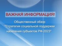«Стратегия социальной поддержки населения субъектов РФ 2023» 